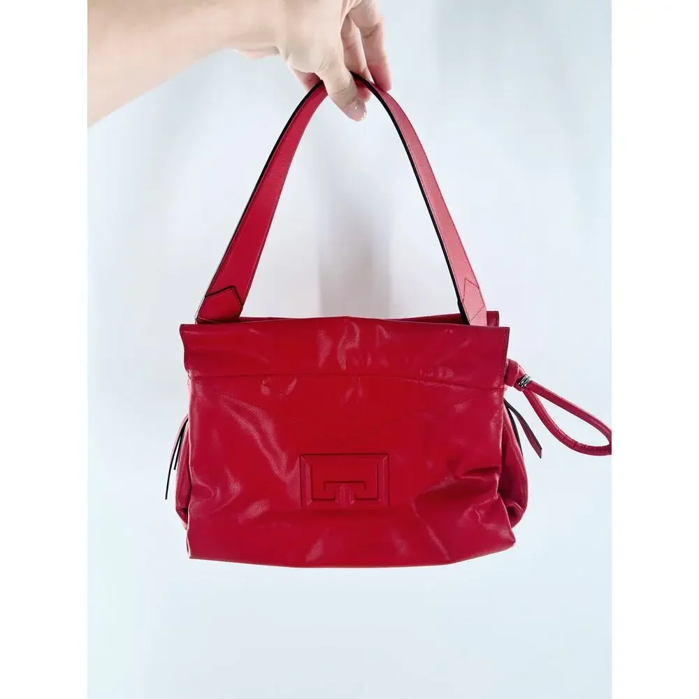 Givenchy Red Leather Shoulder Hand Bag Purse - Picture 2 of 10